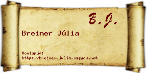 Breiner Júlia névjegykártya