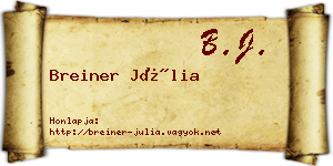 Breiner Júlia névjegykártya